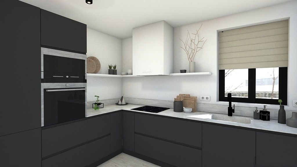 Proyectos 10 Cocina Blanco y Negro